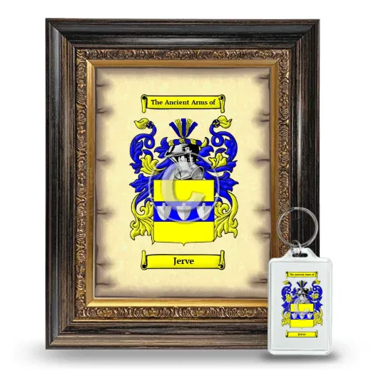 Jerve Framed Coat of Arms and Keychain - Heirloom