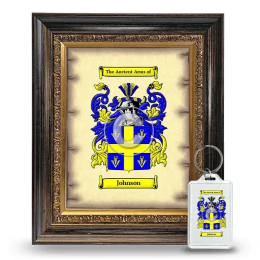 Johnson Framed Coat of Arms and Keychain - Heirloom