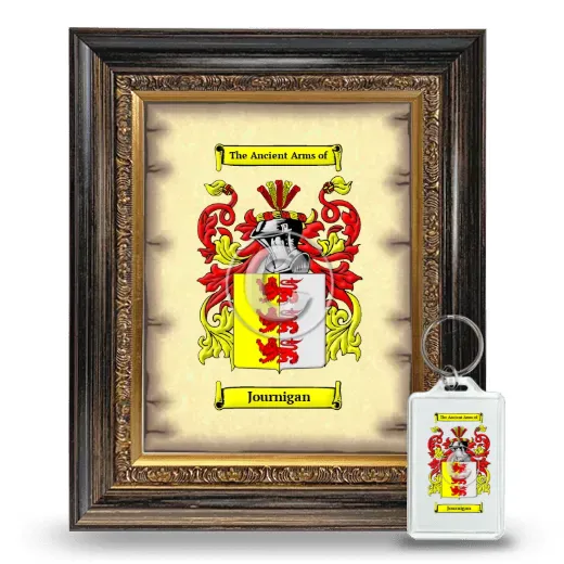 Journigan Framed Coat of Arms and Keychain - Heirloom
