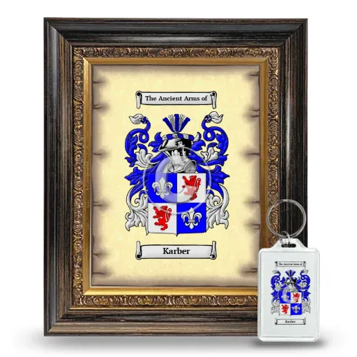Karber Framed Coat of Arms and Keychain - Heirloom
