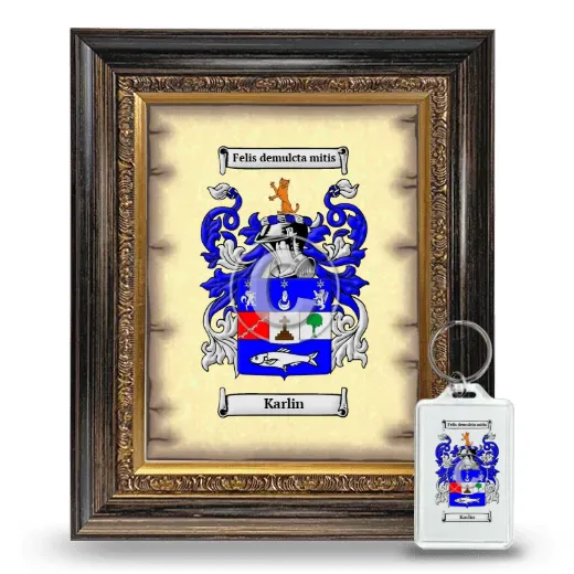 Karlin Framed Coat of Arms and Keychain - Heirloom