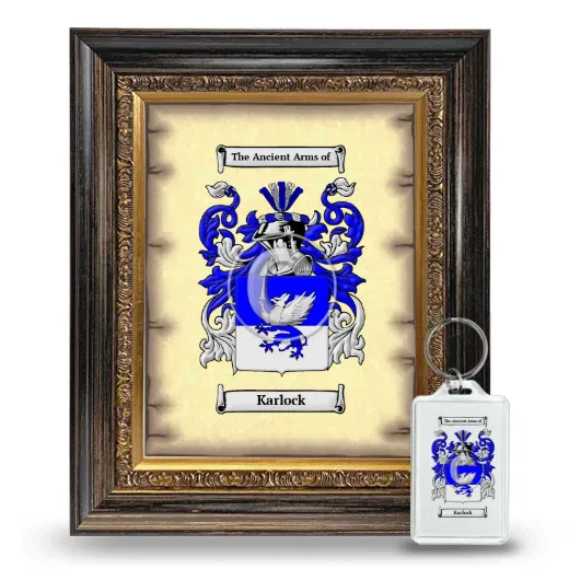 Karlock Framed Coat of Arms and Keychain - Heirloom