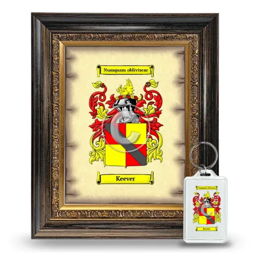 Keever Framed Coat of Arms and Keychain - Heirloom
