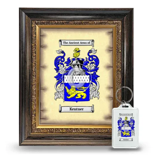 Kentner Framed Coat of Arms and Keychain - Heirloom