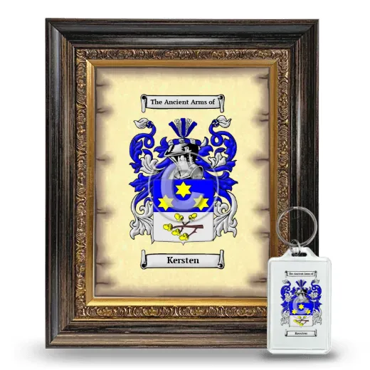 Kersten Framed Coat of Arms and Keychain - Heirloom
