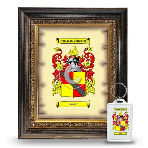 Kever Framed Coat of Arms and Keychain - Heirloom
