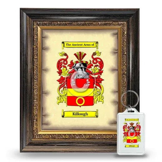 Killough Framed Coat of Arms and Keychain - Heirloom