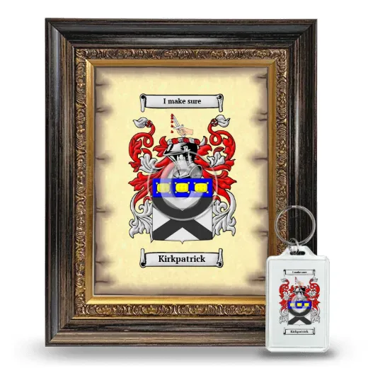 Kirkpatrick Framed Coat of Arms and Keychain - Heirloom