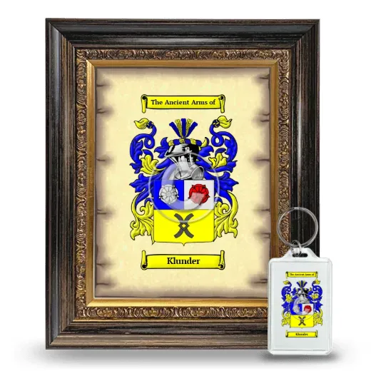 Klunder Framed Coat of Arms and Keychain - Heirloom