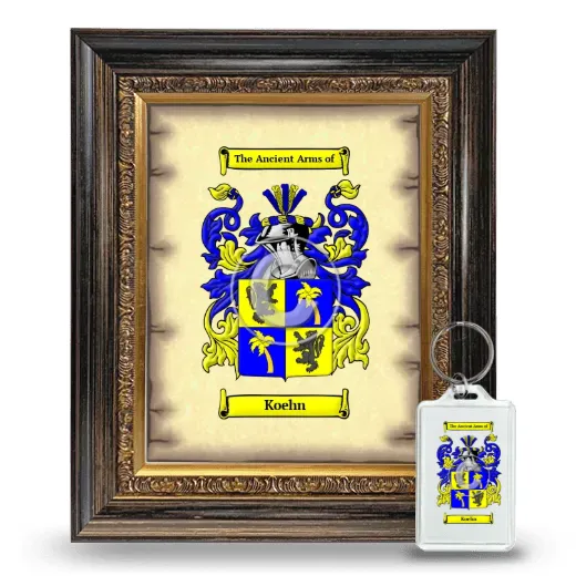 Koehn Framed Coat of Arms and Keychain - Heirloom