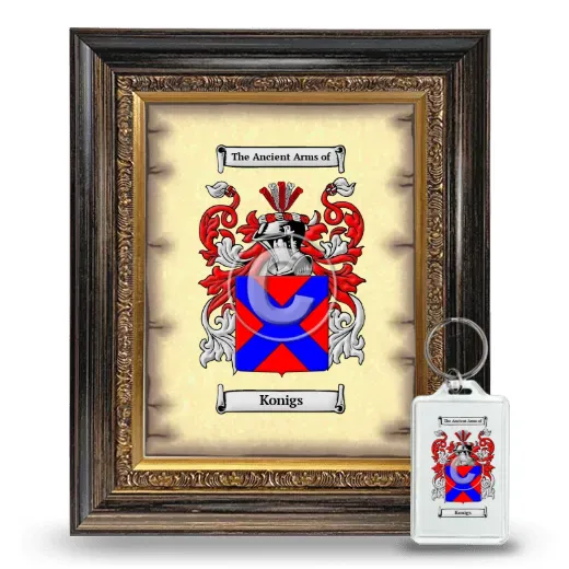 Konigs Framed Coat of Arms and Keychain - Heirloom