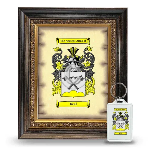 Kral Framed Coat of Arms and Keychain - Heirloom
