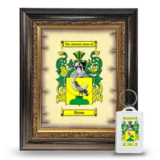 Krum Framed Coat of Arms and Keychain - Heirloom