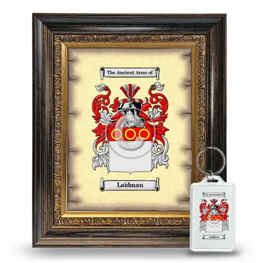 Laidman Framed Coat of Arms and Keychain - Heirloom