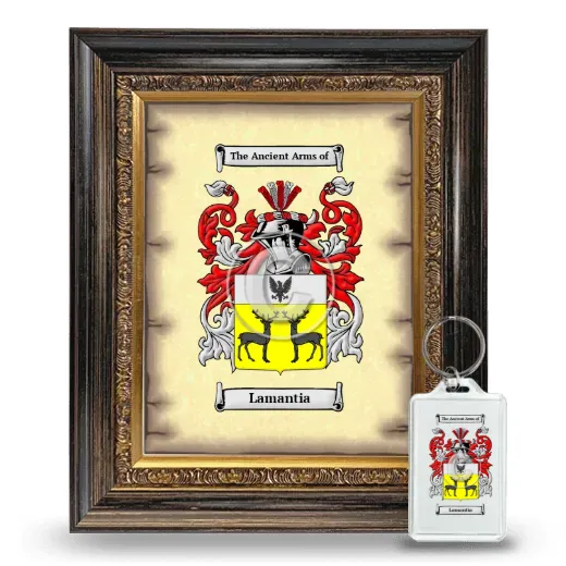 Lamantia Framed Coat of Arms and Keychain - Heirloom