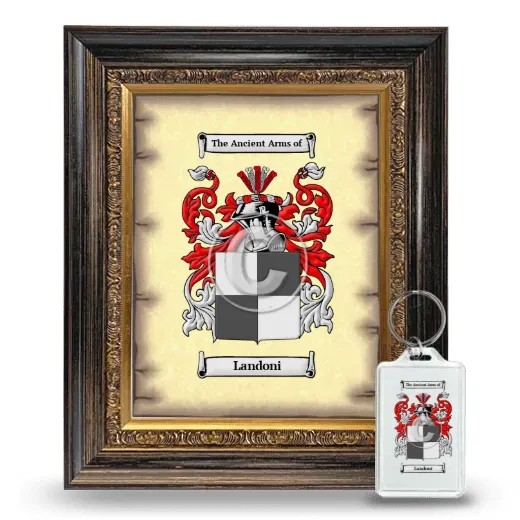 Landoni Framed Coat of Arms and Keychain - Heirloom