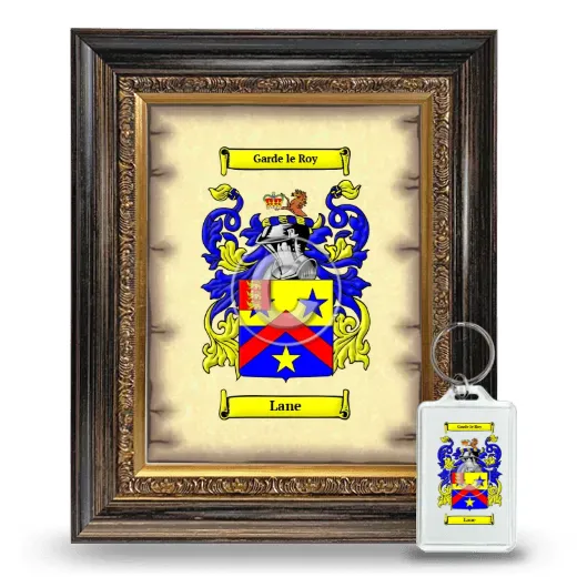Lane Framed Coat of Arms and Keychain - Heirloom