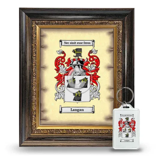 Langan Framed Coat of Arms and Keychain - Heirloom