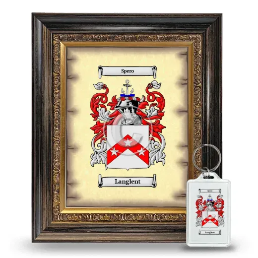 Langlent Framed Coat of Arms and Keychain - Heirloom