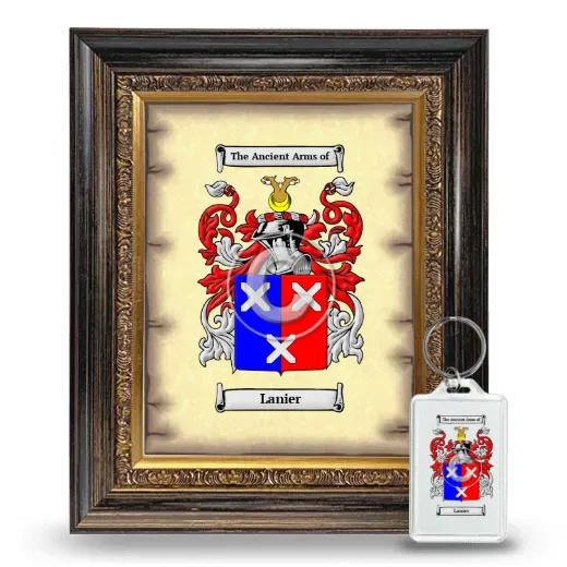 Lanier Framed Coat of Arms and Keychain - Heirloom
