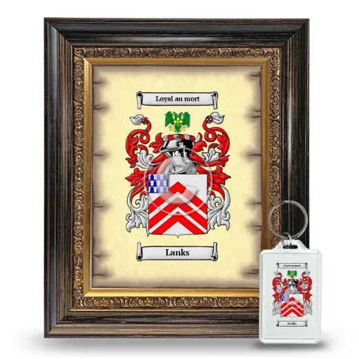 Lanks Framed Coat of Arms and Keychain - Heirloom