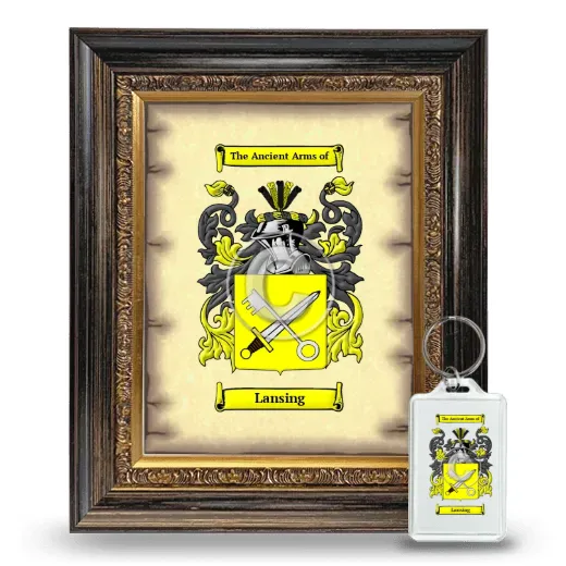 Lansing Framed Coat of Arms and Keychain - Heirloom