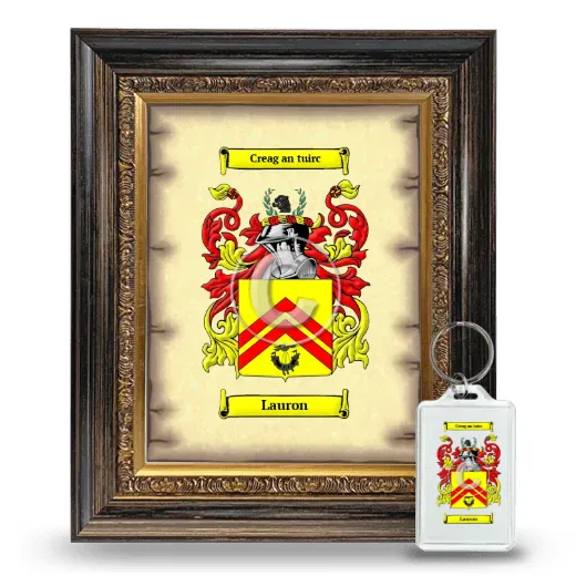 Lauron Framed Coat of Arms and Keychain - Heirloom
