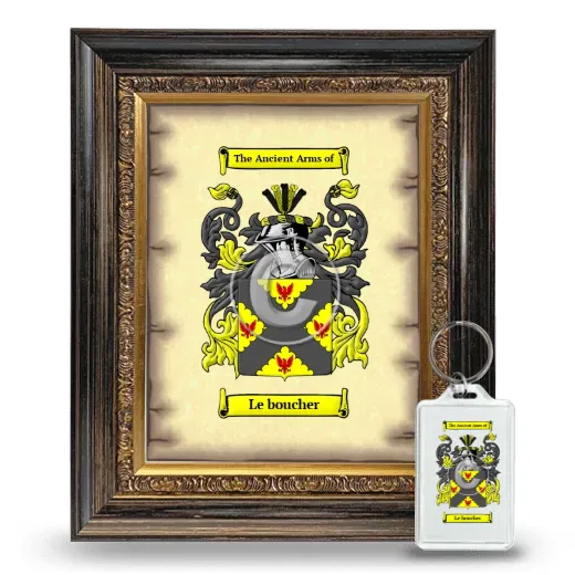 Le boucher Framed Coat of Arms and Keychain - Heirloom