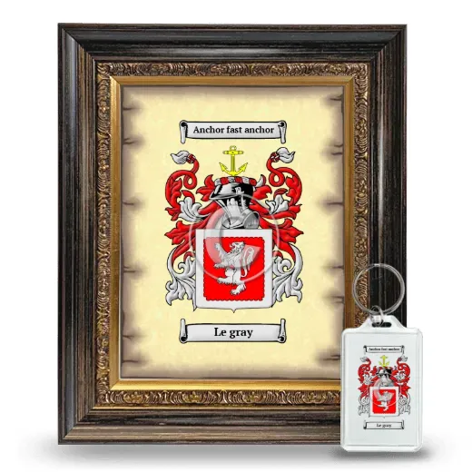 Le gray Framed Coat of Arms and Keychain - Heirloom