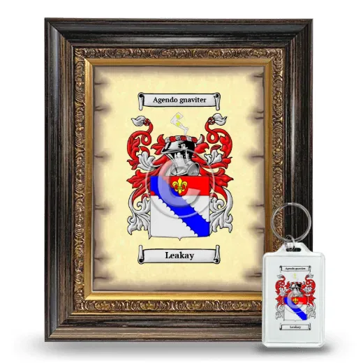 Leakay Framed Coat of Arms and Keychain - Heirloom
