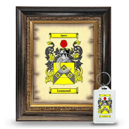Leamond Framed Coat of Arms and Keychain - Heirloom