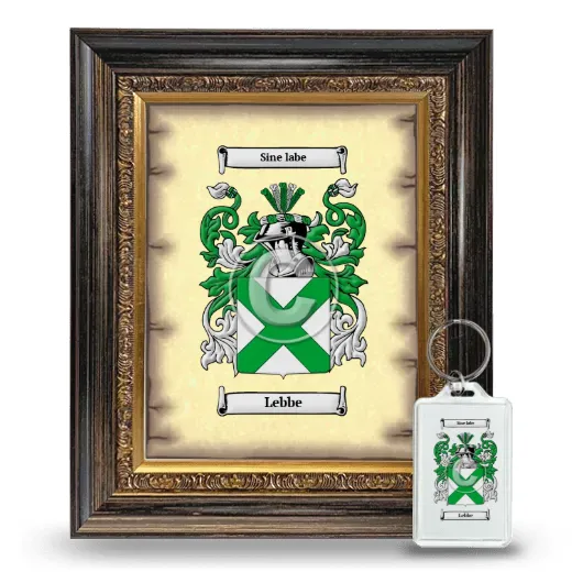 Lebbe Framed Coat of Arms and Keychain - Heirloom