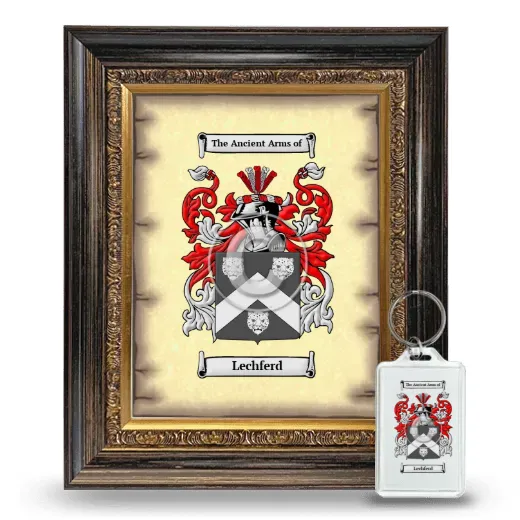 Lechferd Framed Coat of Arms and Keychain - Heirloom
