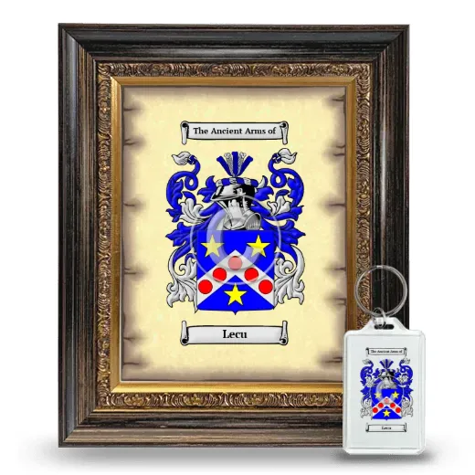 Lecu Framed Coat of Arms and Keychain - Heirloom
