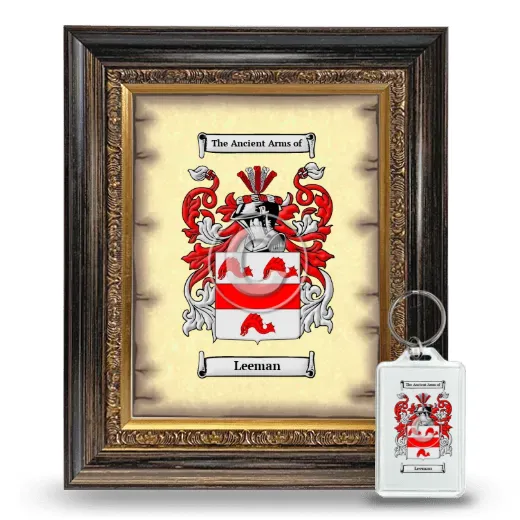 Leeman Framed Coat of Arms and Keychain - Heirloom