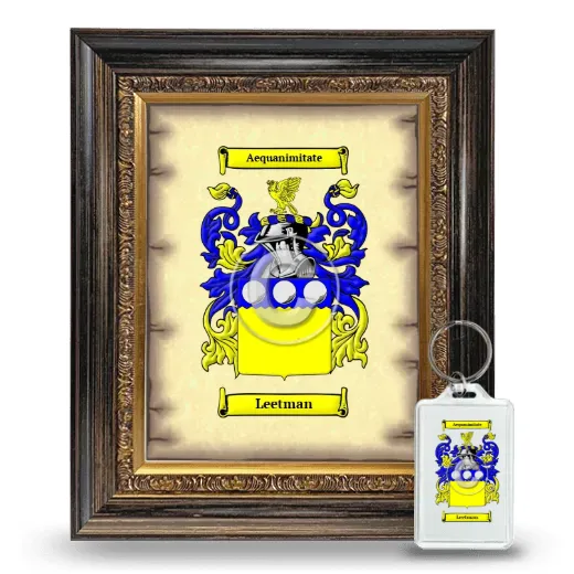 Leetman Framed Coat of Arms and Keychain - Heirloom