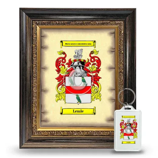 Lemle Framed Coat of Arms and Keychain - Heirloom