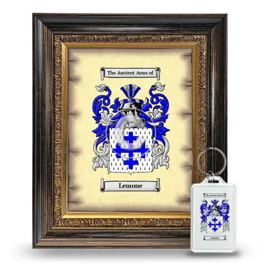 Lemone Framed Coat of Arms and Keychain - Heirloom