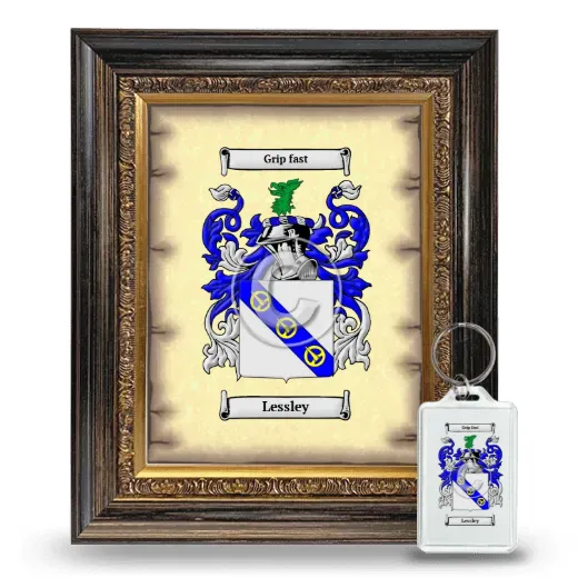 Lessley Framed Coat of Arms and Keychain - Heirloom