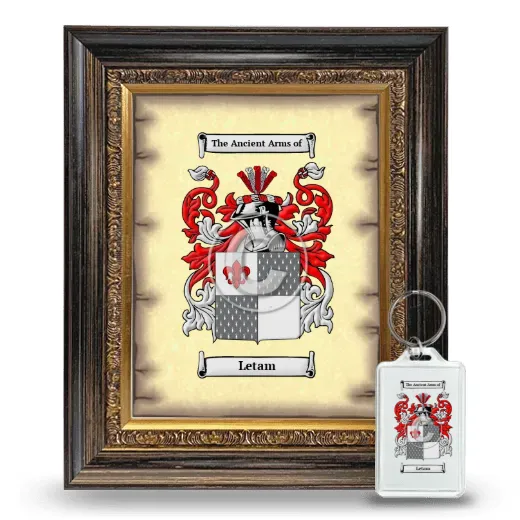 Letam Framed Coat of Arms and Keychain - Heirloom