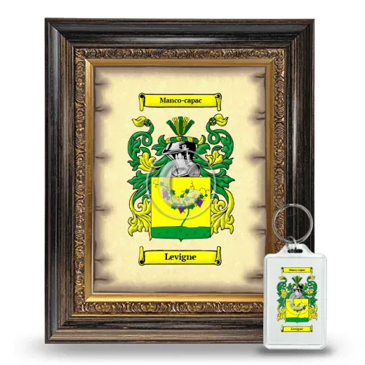 Levigne Framed Coat of Arms and Keychain - Heirloom