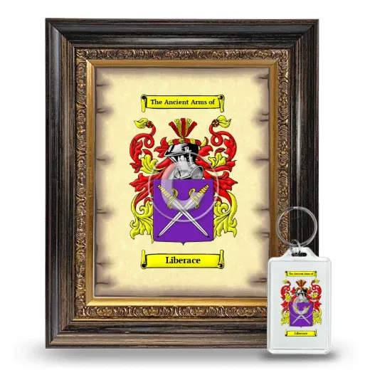 Liberace Framed Coat of Arms and Keychain - Heirloom