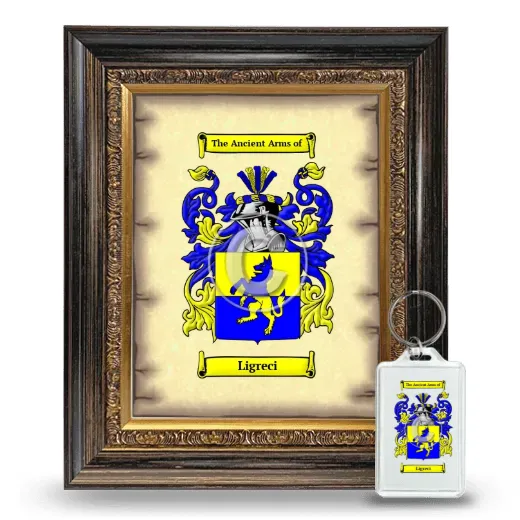 Ligreci Framed Coat of Arms and Keychain - Heirloom