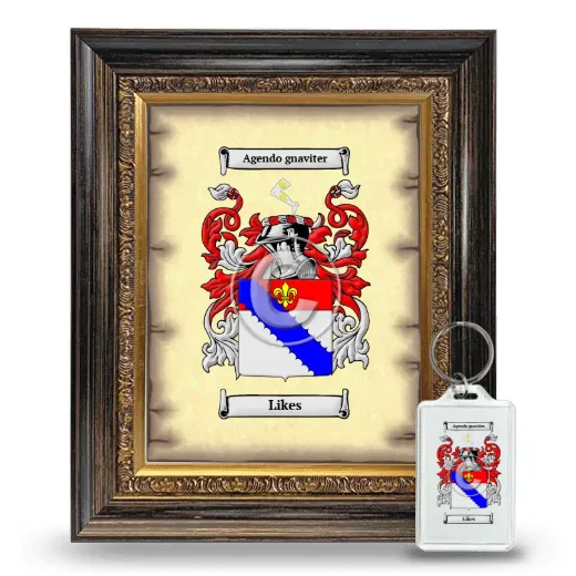 Likes Framed Coat of Arms and Keychain - Heirloom