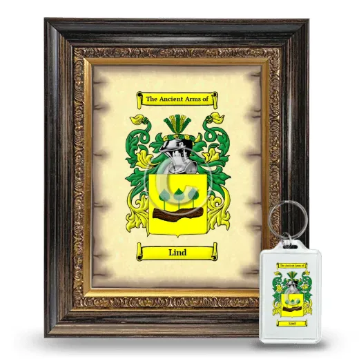 Lind Framed Coat of Arms and Keychain - Heirloom