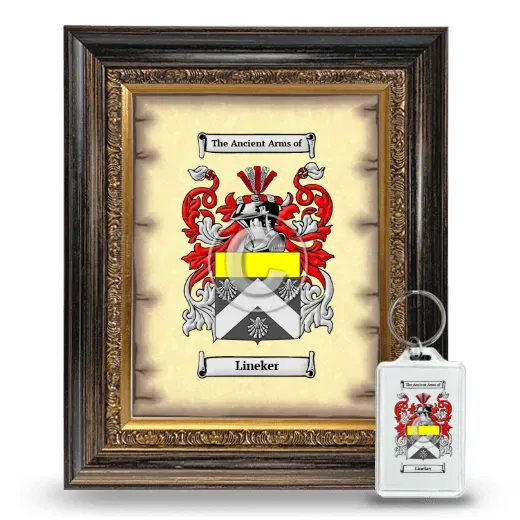 Lineker Framed Coat of Arms and Keychain - Heirloom