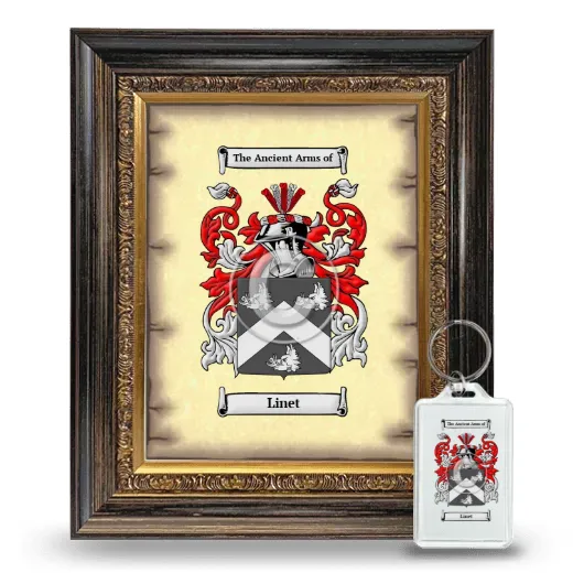 Linet Framed Coat of Arms and Keychain - Heirloom
