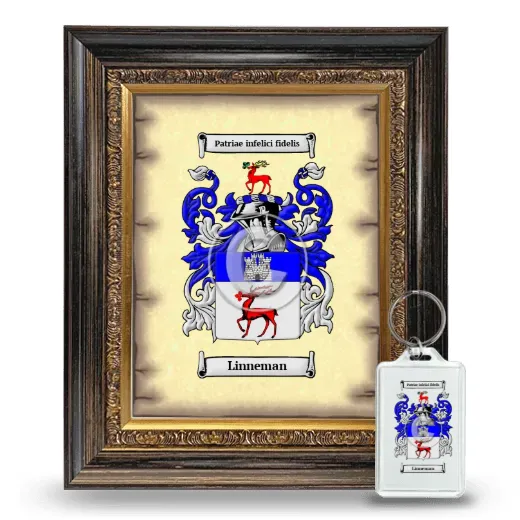 Linneman Framed Coat of Arms and Keychain - Heirloom