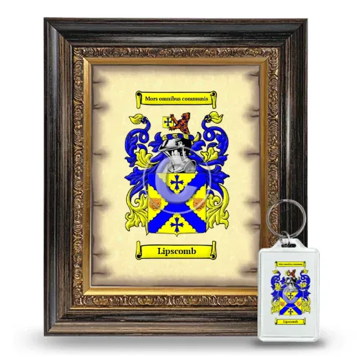 Lipscomb Framed Coat of Arms and Keychain - Heirloom