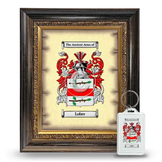 Lober Framed Coat of Arms and Keychain - Heirloom